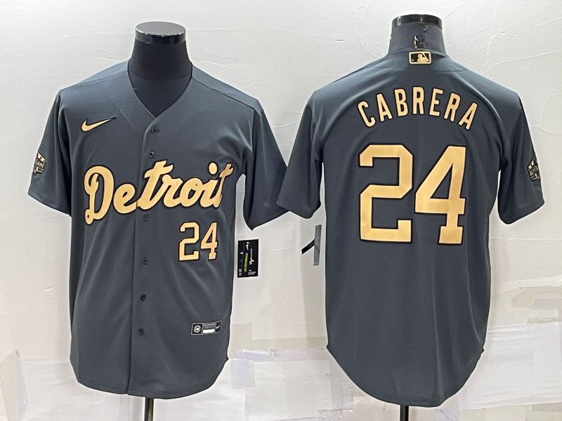 Cheap Men Detroit Tigers 24 Cabrera Grey 2022 All Star Nike MLB Jerseys